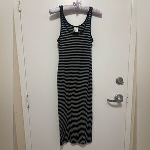 H&M Black and White Striped Maxi Dress